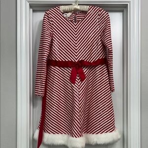 Bonnie Jean Red and White Striped Dress with Bow